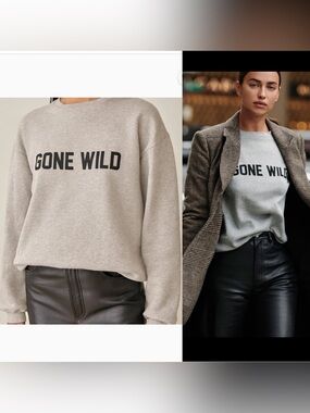 Reformation Gone Wild Classic Crew Sweatshirt Light Gray XS